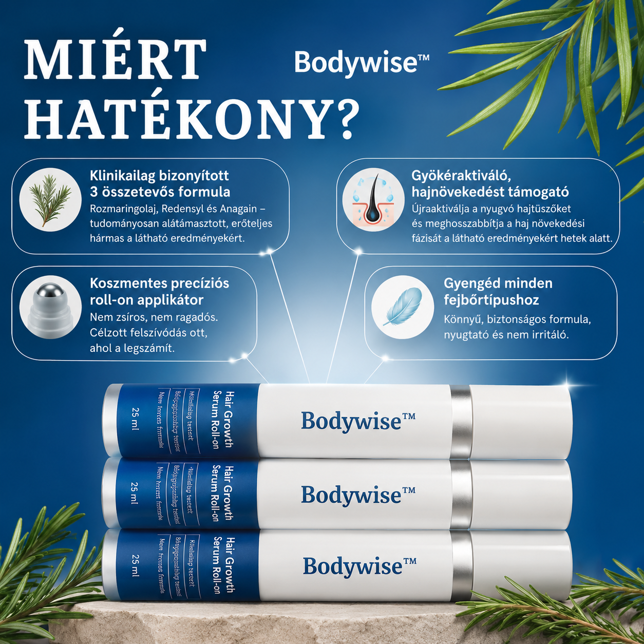 Fejlett hajnövesztő roll-on szérum